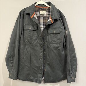 Legendary Whitetails Journeyman Jacket Mens M Green Flannel-Lined Shirt Waxed